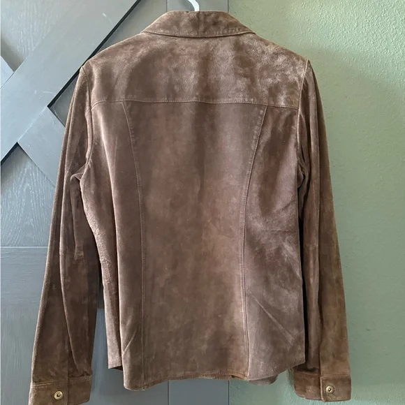 Willi Smith Vintage Brown Suede Leather Shirt Jacket - Picture 4 of 6